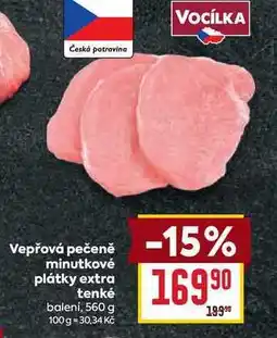 Billa Vepřová pečeně minutkové plátky extra tenké balení, 560 g nabídka