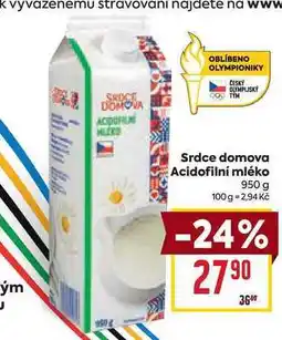 Billa Srdce domova Acidofilní mléko 950 g nabídka