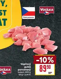 Billa Vepřový guláš porcovaný balení, 400 g nabídka