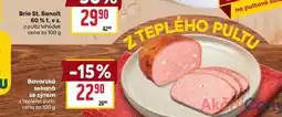 Billa Bavorská sekaná se sýrem z teplého pultu cena za 100 g nabídka