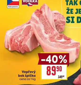 Billa Vepřový bok špička cena za 1 kg nabídka