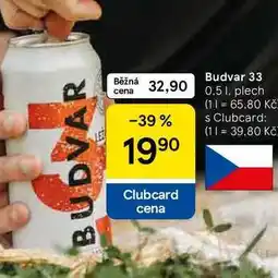 Tesco Budvar 33, 0.5 l, plech nabídka