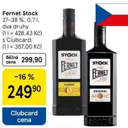 Tesco Fernet Stock 27-38 %, 0.7 l nabídka