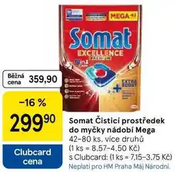 Tesco Somat Čisticí prostředek do myčky nádobí Mega, 42-80 ks, více druhů nabídka