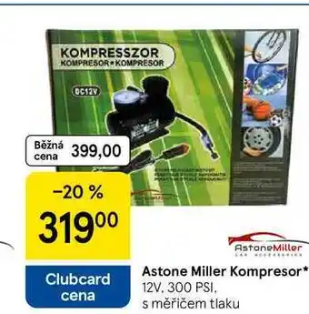 Tesco Astone Miller Kompresor, 12V, 300 PSI. s měřičem tlaku nabídka