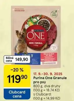 Tesco Purina One Granule pro psy, 800 g nabídka