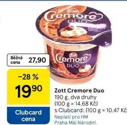 Tesco Zott Cremore Duo, 190 g nabídka