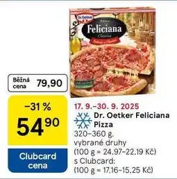 Tesco Dr. Oetker Feliciana Pizza, 320-360 g nabídka