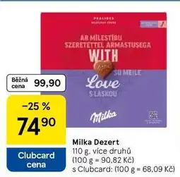 Tesco Milka Dezert, 110 g, více druhů nabídka