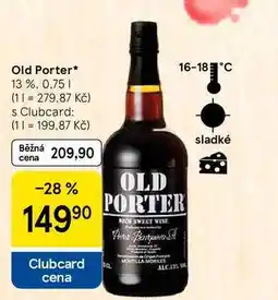 Tesco Old Porter 13 %, 0.75 l nabídka