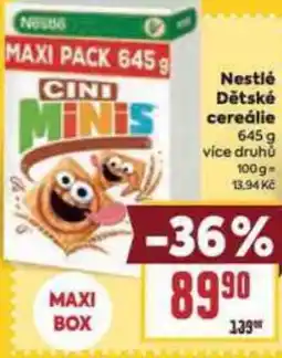 Billa Nestlé Dětské cereálie nabídka