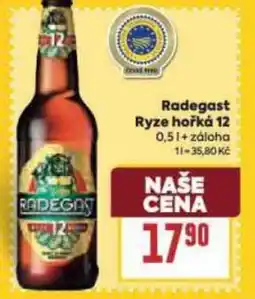 Billa Radegast Ryze hořká 12 nabídka