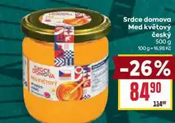 Billa Srdce domova Med květový český 500 g nabídka