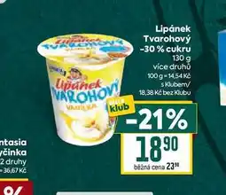Billa Lipánek Tvarohový -30% cukru 130 g nabídka