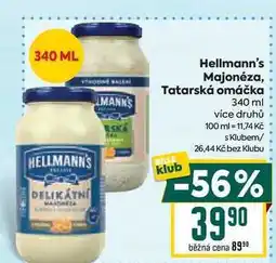 Billa Hellmann's Majonéza, Tatarská omáčka 340 ml nabídka