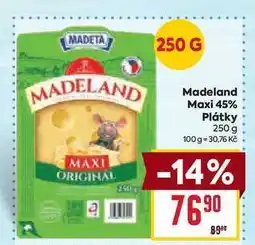 Billa Madeland Maxi 45% Plátky 250 g nabídka