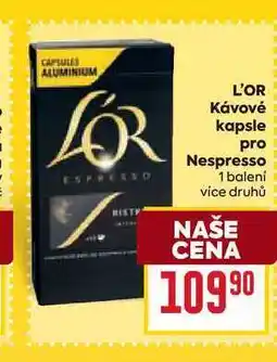 Billa L'OR Kávové kapsle pro Nespresso 1 balení nabídka