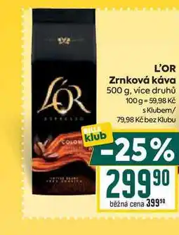 Billa L'OR Zrnková káva 500 g nabídka