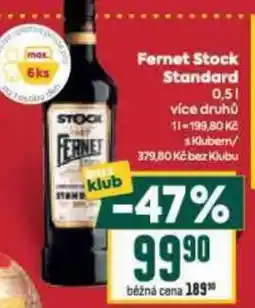 Billa Fernet Stock Standard nabídka
