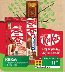 Tamda Foods KitKat 4Finger, Chunky tyčinka nabídka