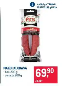 Makro Makoi klobása nabídka