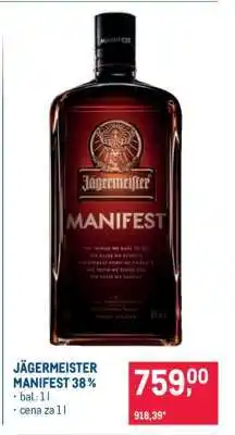 Makro JÄGERMEISTER MANIFEST 38% nabídka
