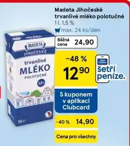 Tesco Madeta Jihočeské trvanlivé mléko polotučné nabídka