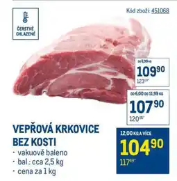 Makro Vepřová krkovice bez kosti nabídka