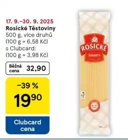 Tesco Rosické těstoviny nabídka