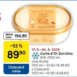 Tesco Carte d’Or Zmrzlina nabídka
