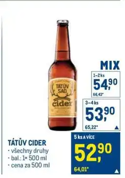 Makro TÁTŮV CIDER nabídka