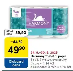 Tesco Harmony toaletní papír nabídka