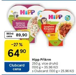 Tesco Hipp příkrm nabídka