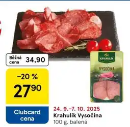 Tesco Krahulík VYSOČINA nabídka