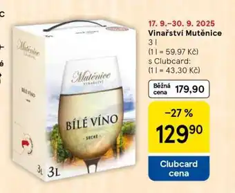 Tesco Vinařství Mutěnice nabídka