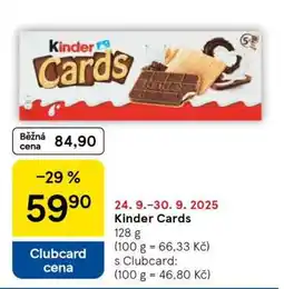 Tesco KINDER CARDS nabídka