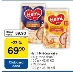 Tesco Hami Mléčná kaše nabídka