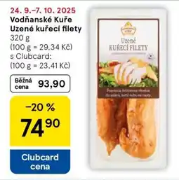Tesco Vodňanské kuře Uzené kuřecí filety nabídka