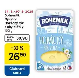 Tesco Bohemilk Opočno Horácký sýr s oky, plátky nabídka