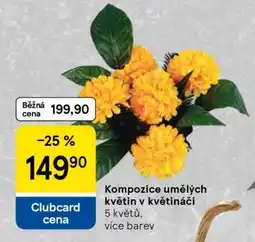 Tesco Kompozice umělých květin v květináči nabídka