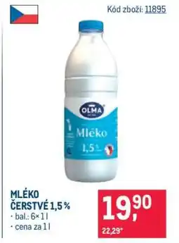 Makro Mléko čerstvé 1,5 % nabídka