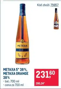 Makro METAXA 5* 38 %, METAXA ORANGE 38 % nabídka
