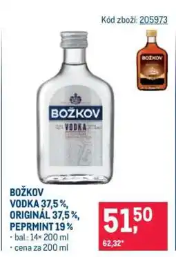 Makro BOŽKOV VODKA 37,5 %, ORIGINÁL 37,5 %, PEPRMINT 19 % nabídka