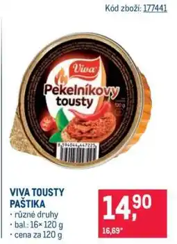 Makro VIVA TOUSTY PAŠTIKA nabídka
