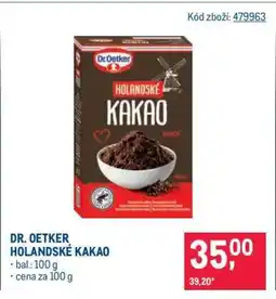 Makro Dr. Oetker Holandské kakao nabídka