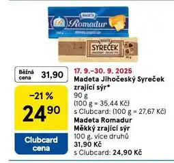 Tesco Madeta romadur měkký zrající sýr nabídka