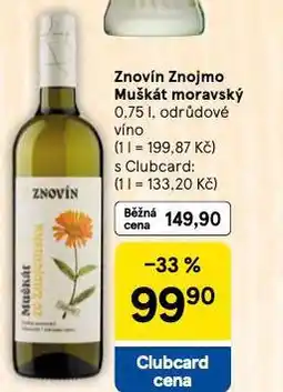 Tesco Zlovín znojmo muškát moravský nabídka