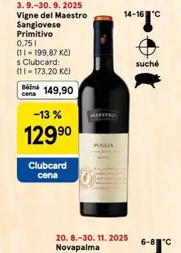 Tesco Vigne del mastero sangiovese primitivo nabídka