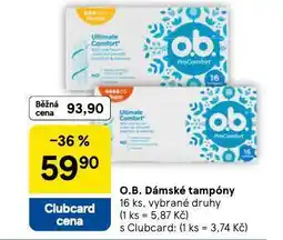 Tesco O.b. démské tompóny nabídka