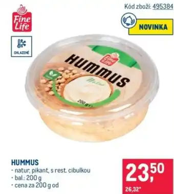 Makro Hummus nabídka